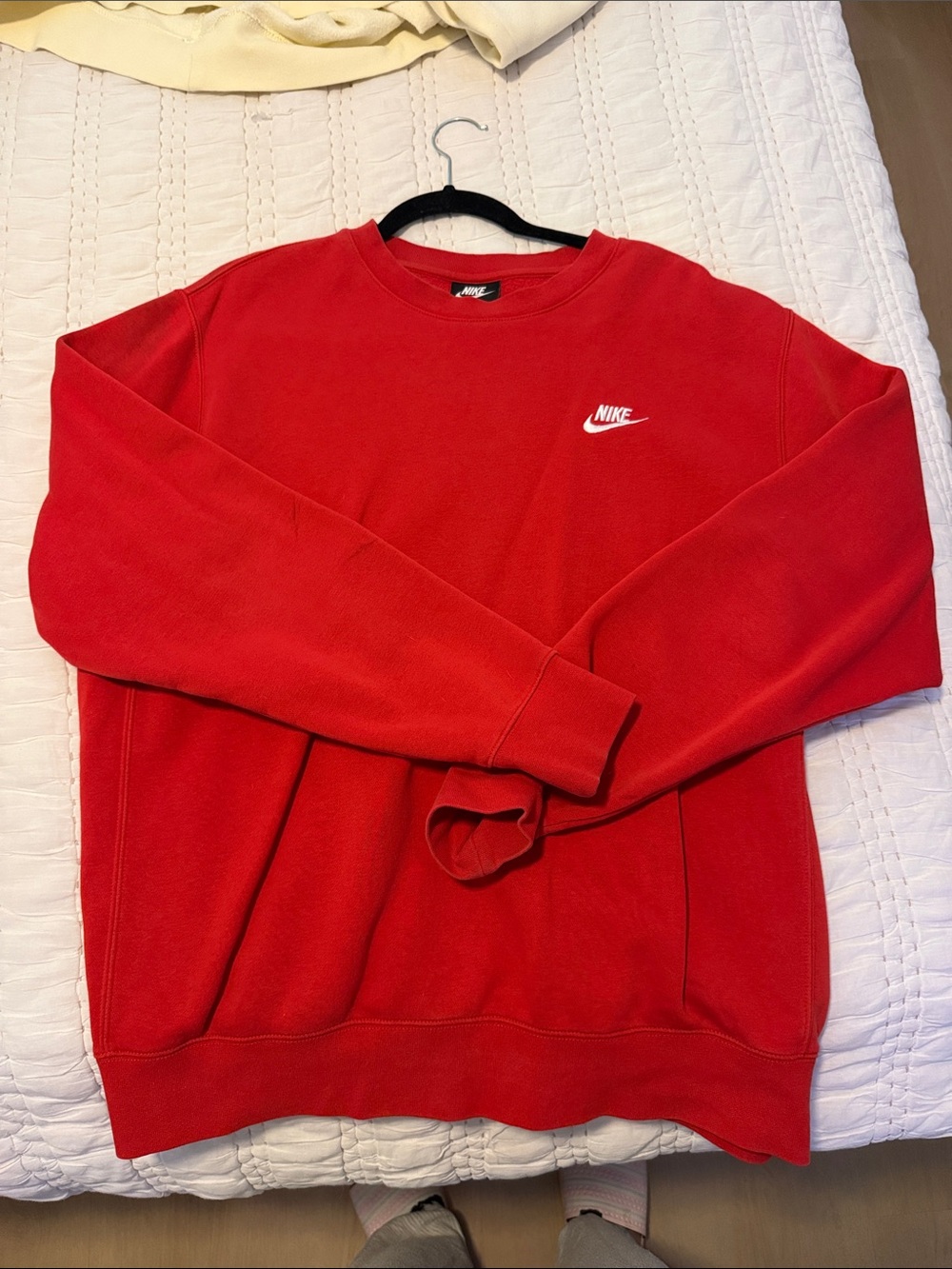 Nike Red Crewneck Sweatshirt with White Swoosh